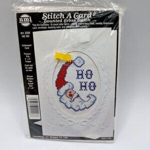 Santa Claus Ho Ho Stitch A Card Cross Stitch Kit By Needlemagic NMI Christmas